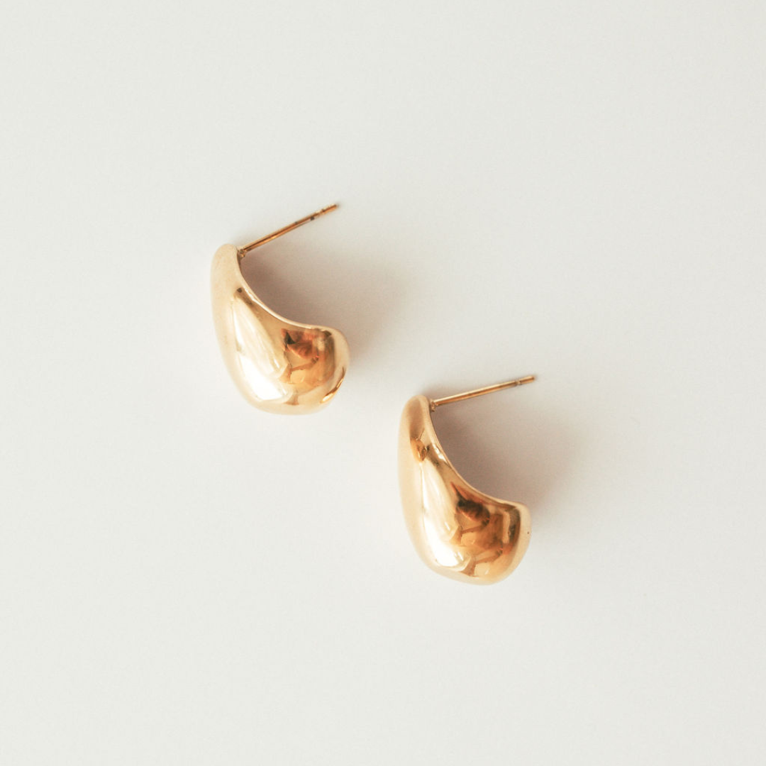 Gold-Plated Chunky Drop Hoops