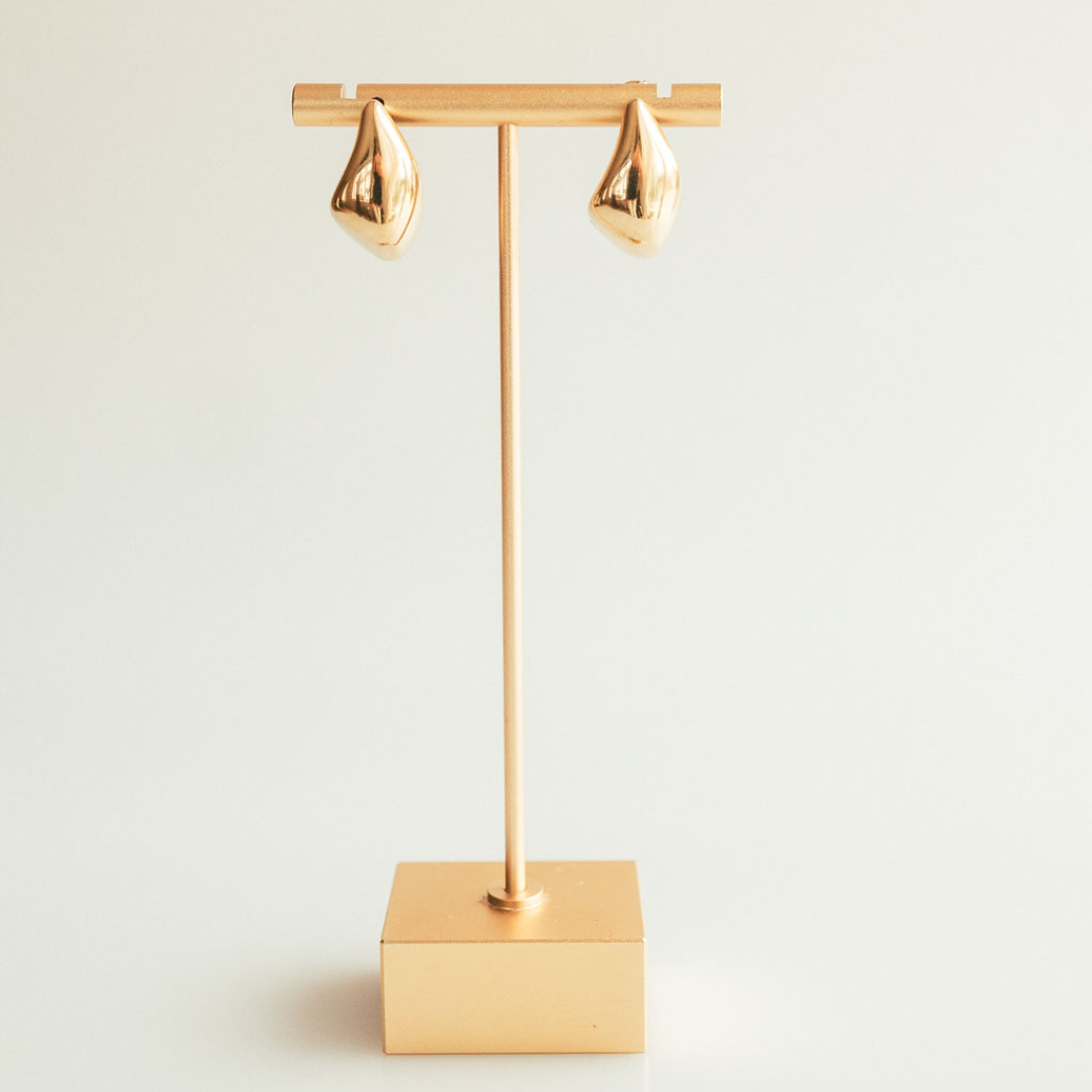 Gold-Plated Chunky Drop Hoops