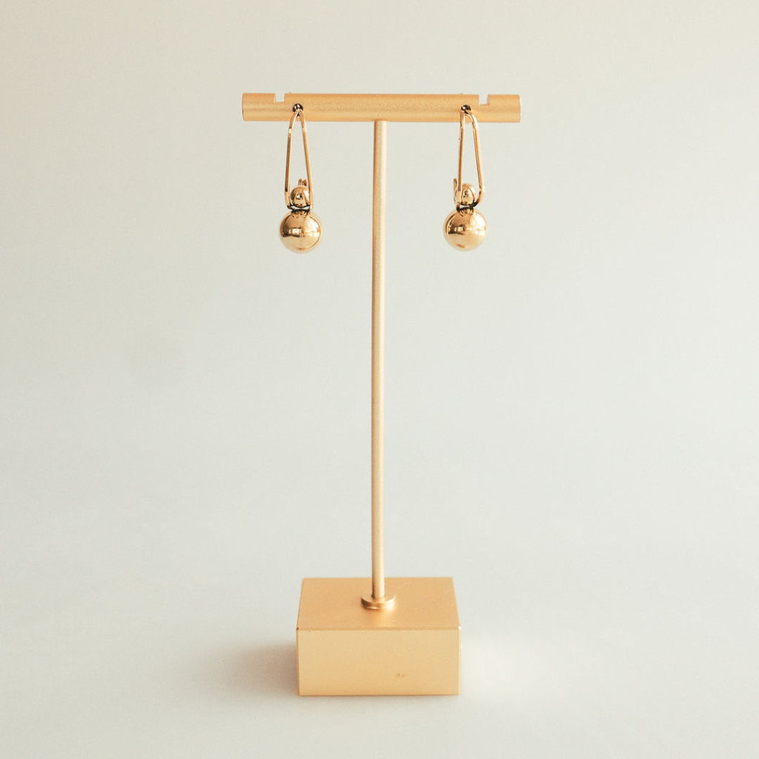 Gold-Plated Beaded Drop Earrings