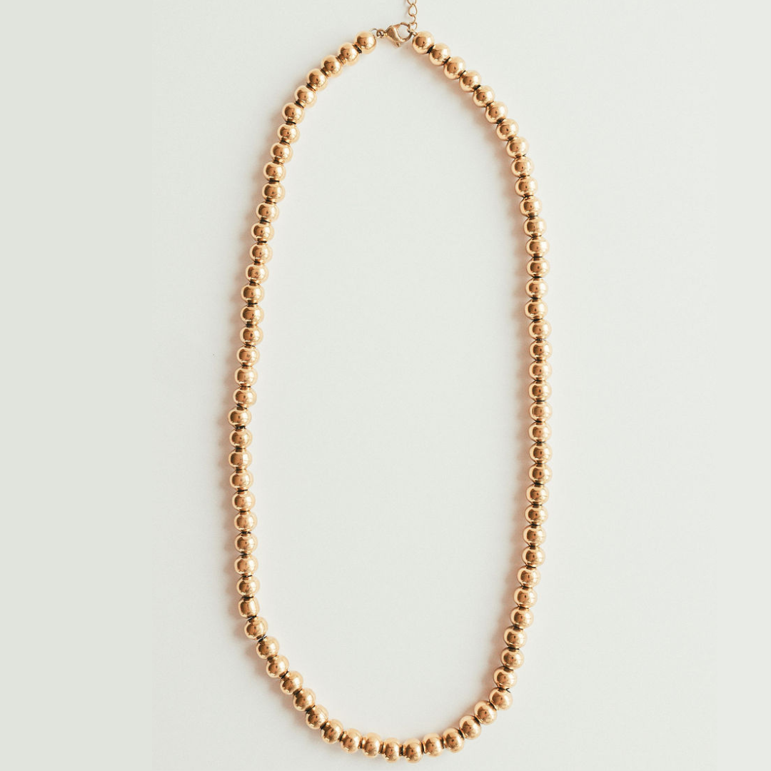 Gold-Plated Beaded Necklace
