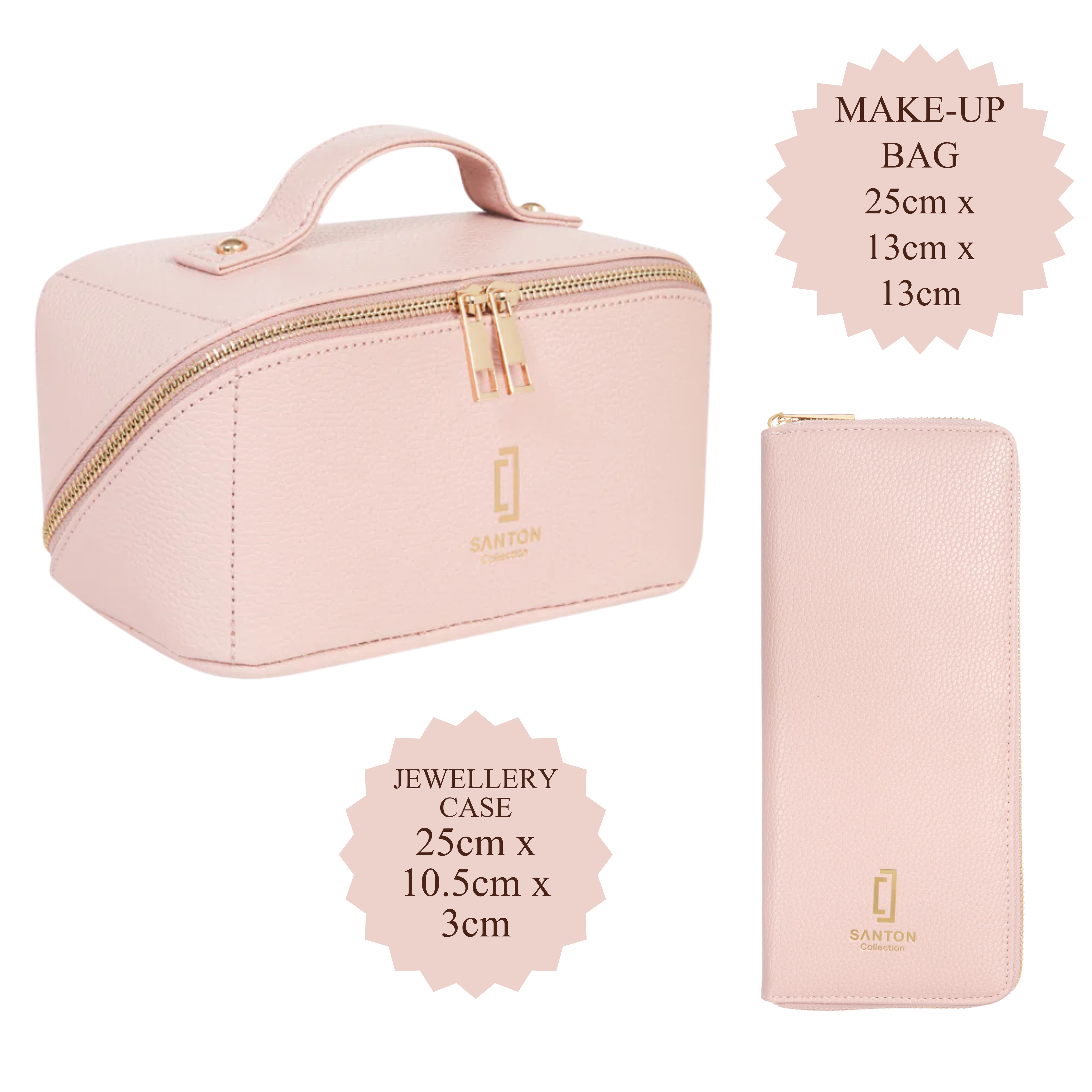 Matching Jewellery Case and Make-up Bag Gift Set - PINK