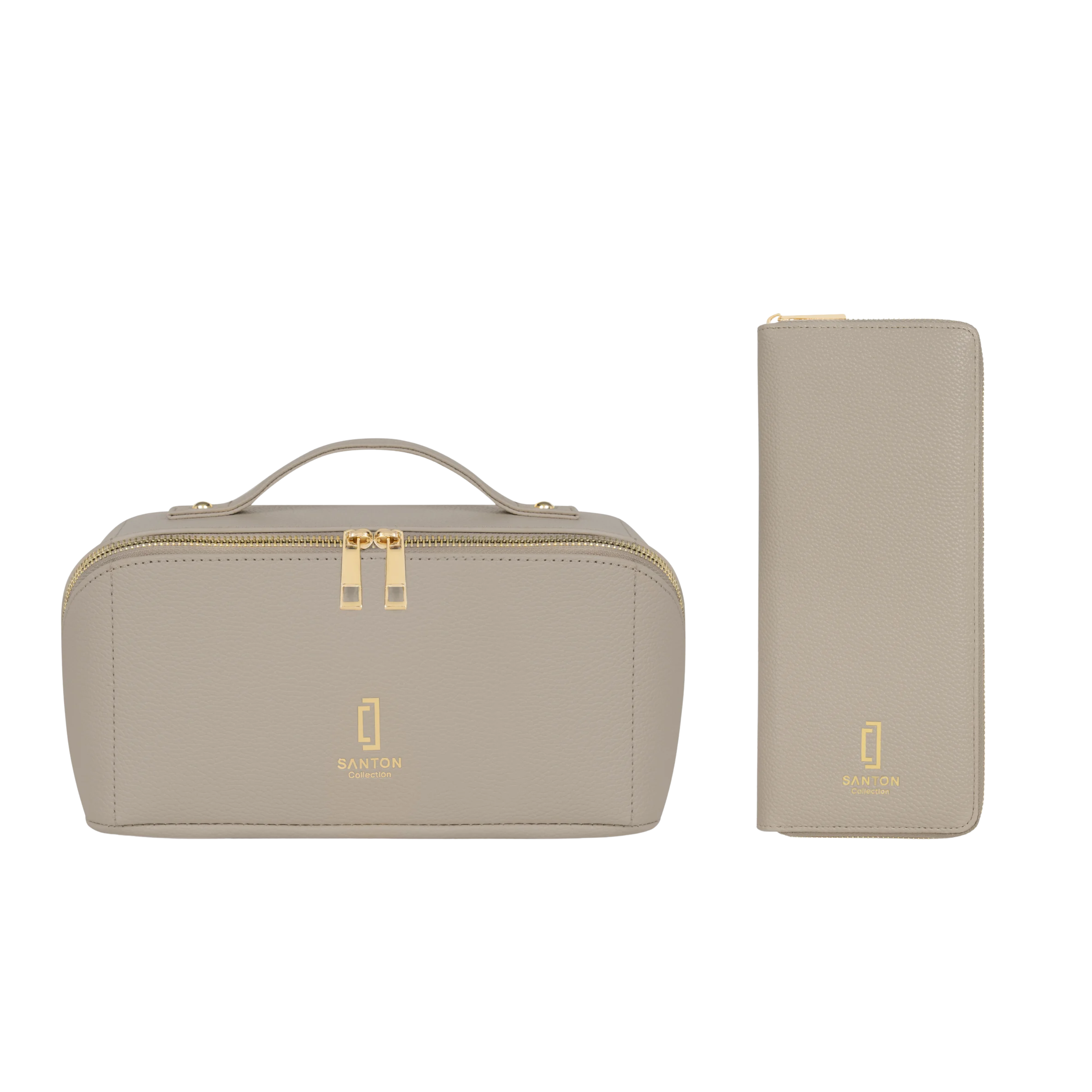 Matching Jewellery Case and Make-up Bag Gift Set - TAUPE